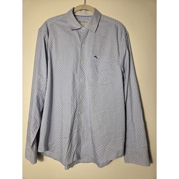 TOMMY BAHAMA Mens M Sarasota Stretch Ventura Coast IslandZone Shirt Soft Blue - Picture 1 of 9